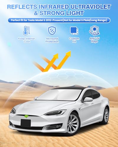 Image of Canvcle Sunshades for Tesla Model S 2012-2025 2026 (Not for Model S Plaid /Long Range) Windshield Sun Shade Side Rear Window Shade Cover Sun Visor Shield Privacy Protection Keep Vehicle Cool Black 8PCS