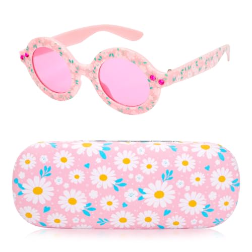 Image of Kids Sunglasses for Girls with Eyeglasses Case for Party Beach Dress Up Glasses