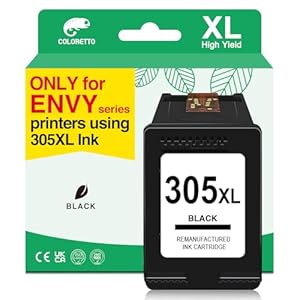 COLORETTO 305 Black Ink Cartridges for HP 305XL for Envy 6000e 6032e 6020e 6022e Envy Pro 6420 6430 6432 Deskjet 2300 2320 1210 for HP 305 XL Printer Ink Replacement