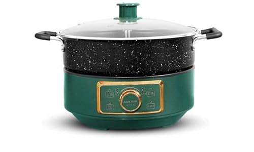 NogrAx Electric Hot Pot Cooker Set with Lifting- Self-Heating Portable and Made with 304 Stainless Steel with Smart Touch for Cooking Rice Noodles Hotpot and More (3L)