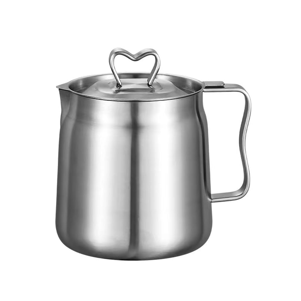 Bywxw Silvery 304 Stainless Steel Oil Filter Pot,Large Capacity Adible Residue Separator,Kitchen And Household Storage Tank For Storing Frying Cooking Grease(Size:1.5l)