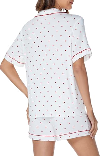 Image of LUBOT Womens Bamboo Viscose Pajamas for Women PJ Set 2 Piece Cooling Soft Short Sleeve Capri Pants Summer Sleepwear Set S-XXL