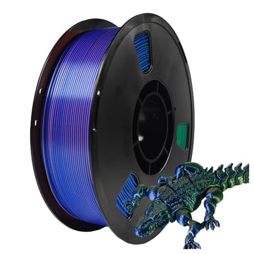 Miailuy 1.75mm Tricolor PLA 3D Printer Filament(SilkBlueGreenOrange), Iridescent Effect, 3D Silk Rainbow Filament Changes Color with Viewing Angle, Dimensional Accuracy +/-0.02mm, 2.2lbs/Spool