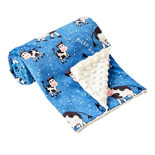 Image of iEvolve Baby Nursery Bed Blankets Ultra Soft Double Layer Mini Blanket Minky Blanket Receiving Blankets Shower Gifts(Cow,45 * 60in)