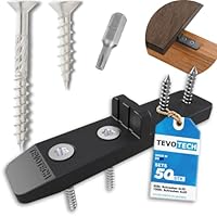 TEVOTECH Terrassenverbinder Set (50 Stück) inkl. Edelstahlschrauben – Unsichtbare Befestigung für Holz-Terrassendielen – Kunststoffclips mit Abstandshalter