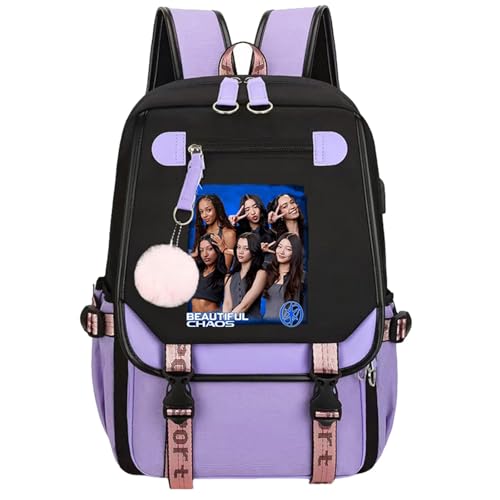 BTLYUIOAPE Katseye Merch Katseye Backpack Campus Bag Lightweight New Semester Gifts Korea Pop Backpack for Girls Kids Teens