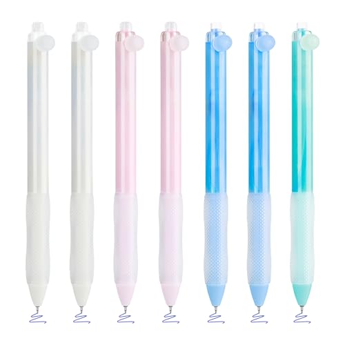 Set 7 bolígrafos borrables retráctiles tinta azul