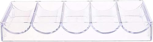 Generico 5 Stück Acryl Poker Chips Tablett 100 Chips Storage Case Chips Rack Casino Casino Spiel 20.5 x 7.8 x 2.8 cm ohne Abdeckung