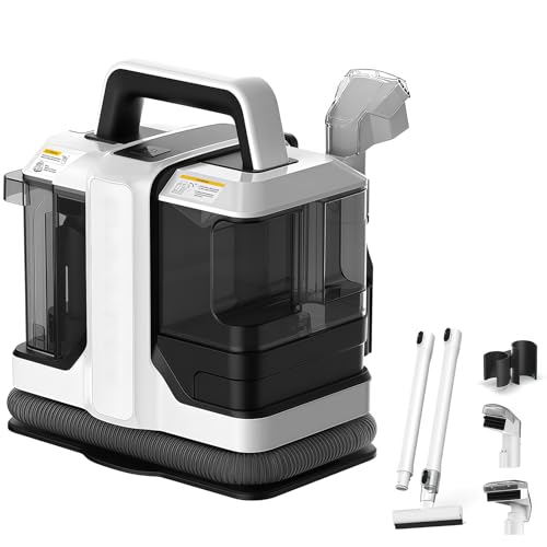 Pulitore portatile per tappeti CYTBEK da 450 W con aspirazione da 11 kPa, doppie spazzole per macchie di animali domestici e tappezzeria