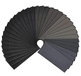Sandpapers 120 to 3000 Assortments, Topsma 42 PCS Sand Paper Sheets for Wood Furniture Finishing, Metal Sanding and Automotive Polishing, 9 x 3.6 Inches Grit Wet Dry Sand Paper Sheets