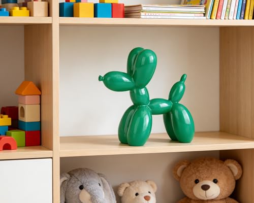 Estatua Pequeña de Perro Globo Verde Vibrante 4 in miniatura 2