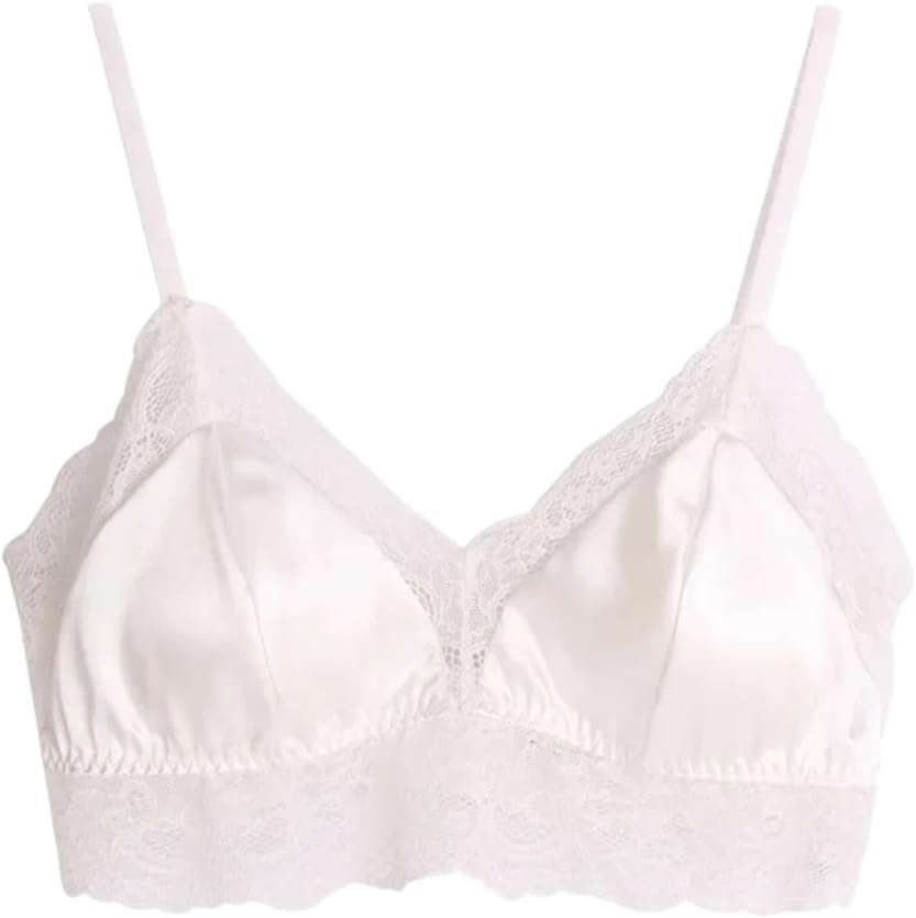 Women's Silk Bras 3/4 Cup Body Shaping Wire Free Adjusted-Straps Underwear