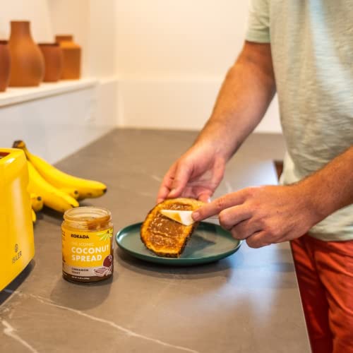 Kokada Coconut Spread Variety Pack, Original And Cinnamon Toast (11Oz Jars, Pack Of 2 Jars) - Peanut Free, School Safe Snack, Organic Ingredients, Vegan, Gluten Free Spread, Peanut Butter, Sunflower Seed & Cookie Butter Alternative #TOP4
