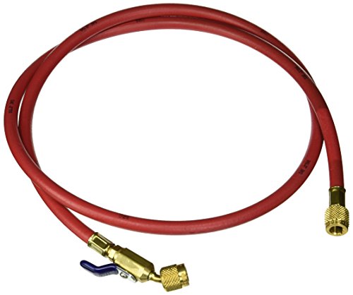 Free Shipping Over $50 Yellow Jacket 29465 Plus II 1/4" Hose with Ball Valve for R410A, 60", Red