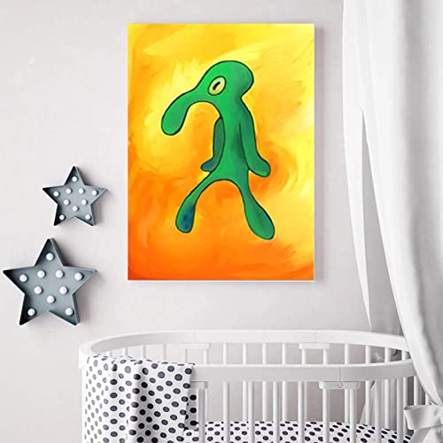 Bold And Brash Squidward Painting Canvas Wall Art-Upgrade Version Meme Posters-Ideal For Men And Women-Waterproof And Ready To Hang-Ideal For Home,Office - (8X12 Inches) #TOP5