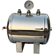 304 Stainless Steel Air Storage Tank, 5 10 20 30 40 50 L Horizontal Air Reservoir Tank with All Accessories, High Pressure Air Tank for Industrial Production20 Liter