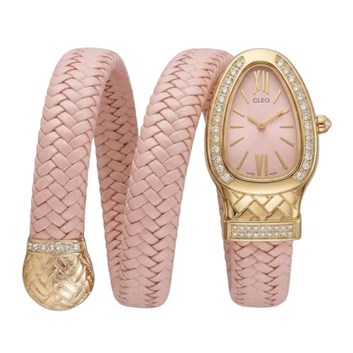 Image of Serpentine Snake Watch for Woman with Spiral Bracelet, Green Dial Watch for Woman with Quartz, Stylish Analog Waterproof Serpenti Watches Women