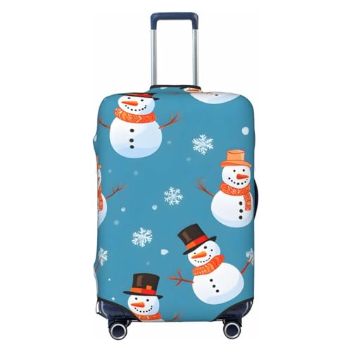 Funny Christmas Snowman Travel Luggage Cover for Suitcase Anti-Scratch Fashion Suitcase Protector Washable Elastic Baggage Covers Fits 29-32 Inch Luggage for Travel Beach Holiday