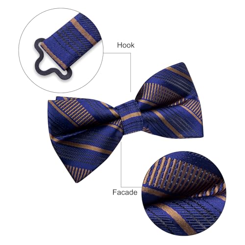 Image of YourTies Bow Ties for Men Pretied Bowties Solid Color Satin Bow Tie Formal Business Tuxedo Wedding Party Prom