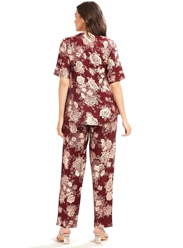 Image of AV2 Women Rayon Printed Maternity Top & Pyjama Set -4050