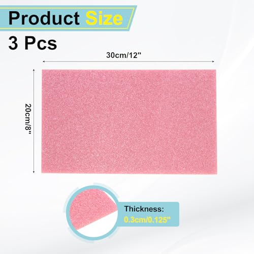 Image of MECCANIXITY 3 Pcs Pink Glitter Acrylic Sheets 1 /8 inch Thickness 12 inch x 8 inch Glossy PMMA Fluorescent Plastic Sheets Extruded Translucent Blanks for DIY Art Crafting Laser Cutting & Engraving