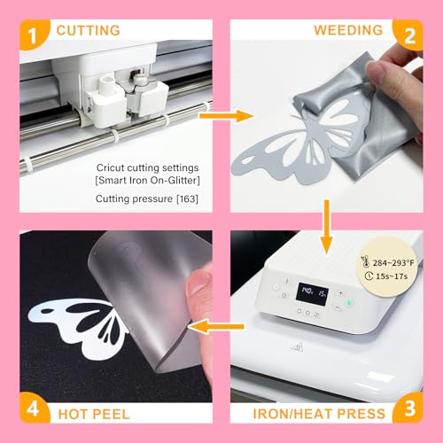 Image of Reflective Heat Transfer Vinyl 12 inch x 8 ft HTV for Shirts, HTV for All Cutter Machine - Easy to Cut & Weed for Heat Vinyl Design (Light Gray Reflective)