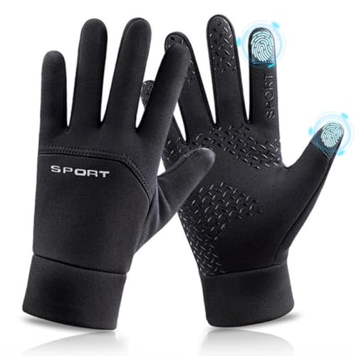 Guanti Invernali Unisex Touch Screen Caldi E Antivento - Impermeabili E Antiscivolo, Ideali Per Il Freddo, Nero Taglia L