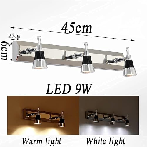 Lampe de miroir de bain à LED étanche avec 3 lumières orientables - 6