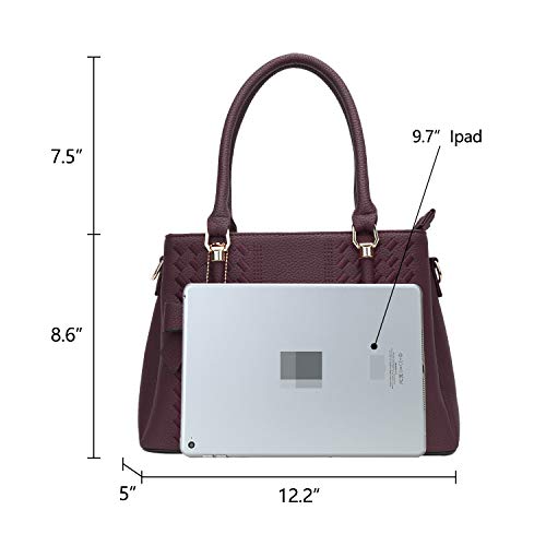 Image of KKXIU Women Satchel Bags Handle Shoulder Handbags and Purses Pockets Zipper Leather Crossbody Bags
