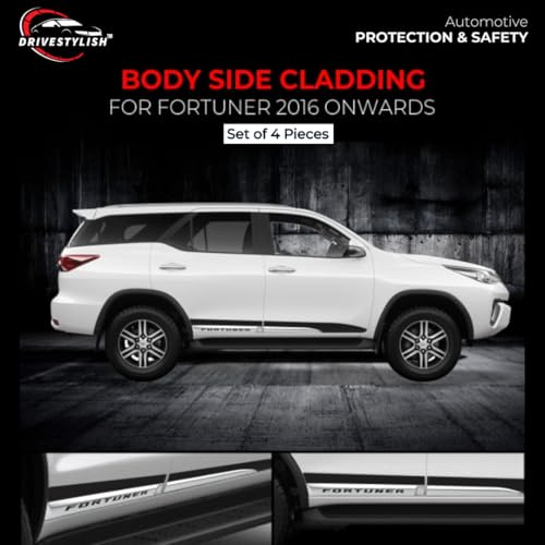 Image of Car Door Body Side Beading /Molding /Cladding for Toyota Fortuner 2016 Set of 04