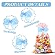 AOZUO 100 Stück Satinschleifen, 3x2cm Kleine Schleifen aus Satinband Blumen Applikationen DIY Handwerk Deko Schleifen für Hochzeit Taufe Kommunion Applikation Streudeko(Blau)