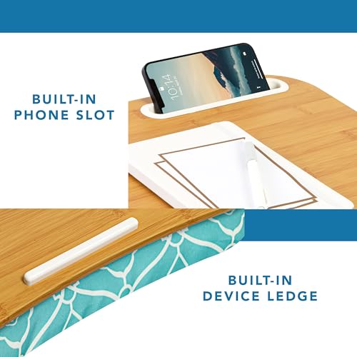 Image of LAPGEAR Designer Lap Desk - Aqua Trellis, Fits 15.6 inch Laptops