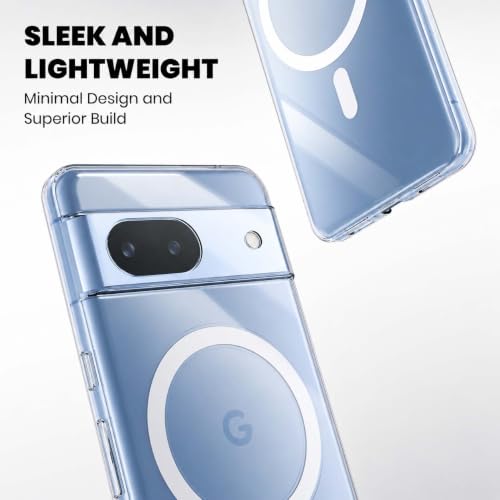 Image of DIZORO Crystal Clear Magnetic Compatible with Google Pixel 8 Back Cover case with Anti-Yellow ( Compatible with Magsafe ) Anti-Scratch | Shockproof Transparent Cover