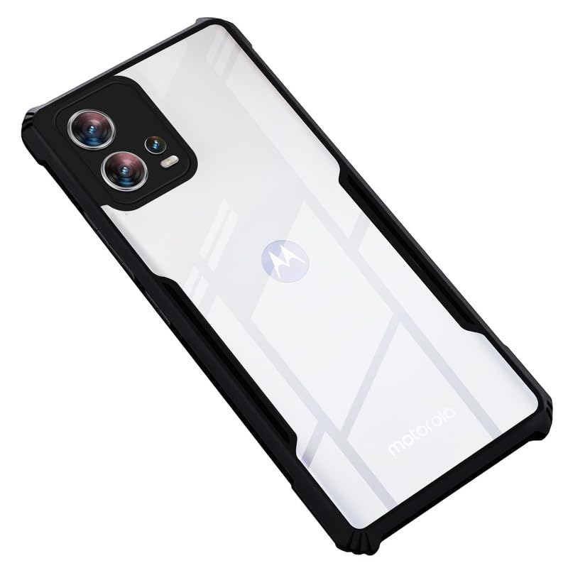 Mr. Case Back Cover Case for Motorola Moto Edge 30 Fusion | HybridShield Transparent Glass Back | Camera Protection - Black Bumper & Transparent Back (B0CMT79PM4) Amazon Price History, Amazon Price Tracker