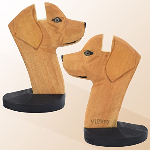 VIPbuy Handgemachte Form Holzschnitzbrille Brillenhalter Ständer Sonnenbrillen Präsentationsständer Home Office Schreibtischdekoration (Labrador Retriever)