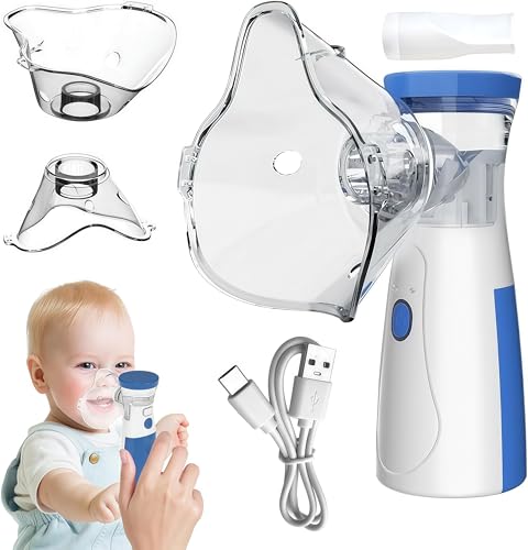 Image of Portable Mesh Nebulizer for Adults & Kids [USB & Battery Operated] | Handheld Inhalation Machine | Ultra-Fine Mist Nebulization | Low Noise Device for Home & Travel Use