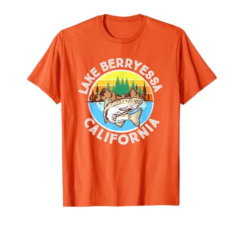 Vintage Lake Berryessa California T-Shirt, Men, Orange, Medium