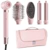 5 in 1 Hot Air Styler Wrap – High-Speed Hair Dryer, Volumizing Brush with Auto Curlers, Fast Drying & Frizz-Free Styling Straightening, No Heat Damage, Includes Travel Bag, Gift for Women