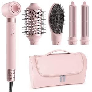 MESCOMB 5 in 1 Hot Air Styler Wrap – High-Speed Hair Dryer, Volumizing Brush with Auto Curlers, Fast Drying & Frizz-Free Styling Straightening, No Heat Damage, Includes Travel Bag, Gift for Women