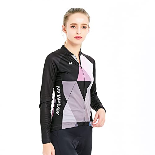 M Mysenlan JZR-DZ-1,XXL Mysenlan Women'S Cycling Jersey Running Shirt Long Sleeve Breathable Bike Shirt Sports T-Shirt Black thumb #2