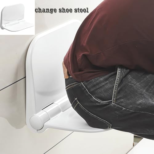 Double arc Fashion Style Foldable Shower Rack Wall Mounted Bathroom, Suitable for Elderly and Pregnant People's Showers and Shower Racks, Shoe Changing stools by Tlongxia - Image 4