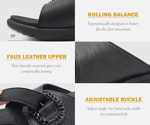 Image of COFACE Womens Dressy Orthotic Slides Lightweight Yoga Mat Thick Cushion Recovery Walking Sandals Adjustable Slip On Slippers with Comfortable Plantar Fasciitis Arch Support