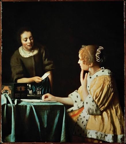 Cuadro de lienzo Jan Vermeer réplica de pintura para salón de 60x90cm