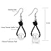 Aobei Pearl White Pearl Dangle Earrings on Genuine Leather Cord Hook Drop Bohemian Jewelry for Women Black