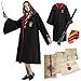 Produktbild NAVESO Zauberer Kostüm, Magier Kostüm, Magier Robe, Zauberer Umhang für Erwachsene mit Zauberstäbe, Umhang und Krawatte, Unisex Uniform für Halloween Karneval Cosplay