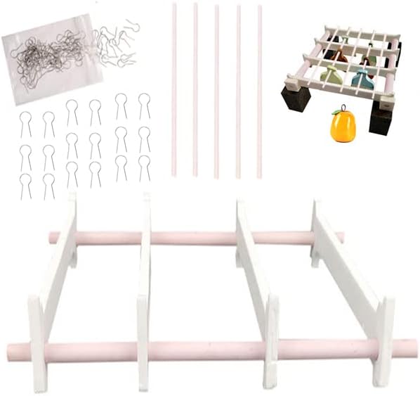 Soporte de quemado colgante para horno, herramienta con colgante de cuentas de porcelana de 7.88 pulgadas con anillo, aguja de combustión colgante