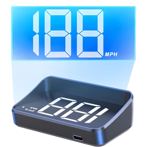 MSMXCS - M2 Heads Up Display Car HUD Speedometer Projector GPS Digital Speedometer MPH Display Wireless Speed Meter Auto LED Large Fon Windscreen Projector 10Hz Refresh Rate USB Plug Play for All Cars - -21%