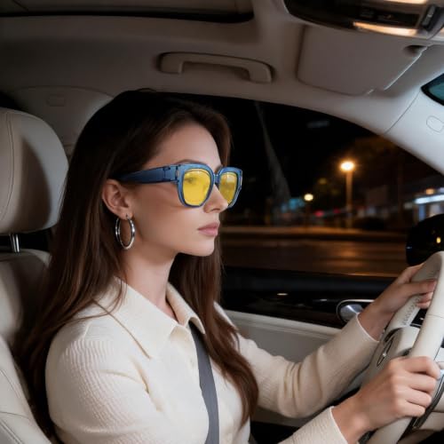 Image of HAOLOTA Night Vision Driving Glasses Fit Over Glasses