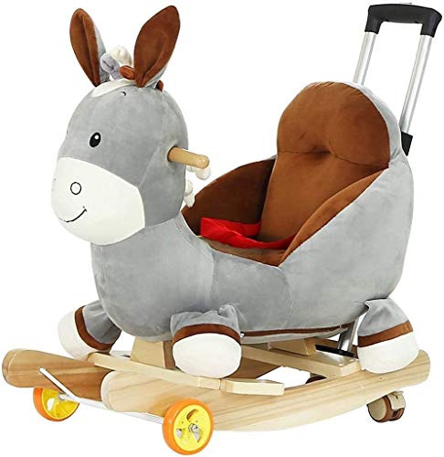 ZHANGYUEFEIFZ Schaukelpferd Plüsch Schaukeltier Pferd Rocking Pferd Stuhl Baby Musik Trojan Spielzeug Geschenk…