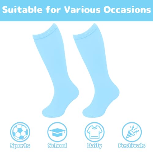 Image of Olreco 1 Pack Toddler Kids Youth Soccer Socks Girls Boys Baseball Socks Youth Knee High Softball Football Accessories Cotton